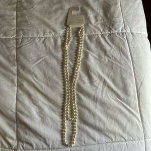 a new day Pearl Bead Long Necklace - Cream